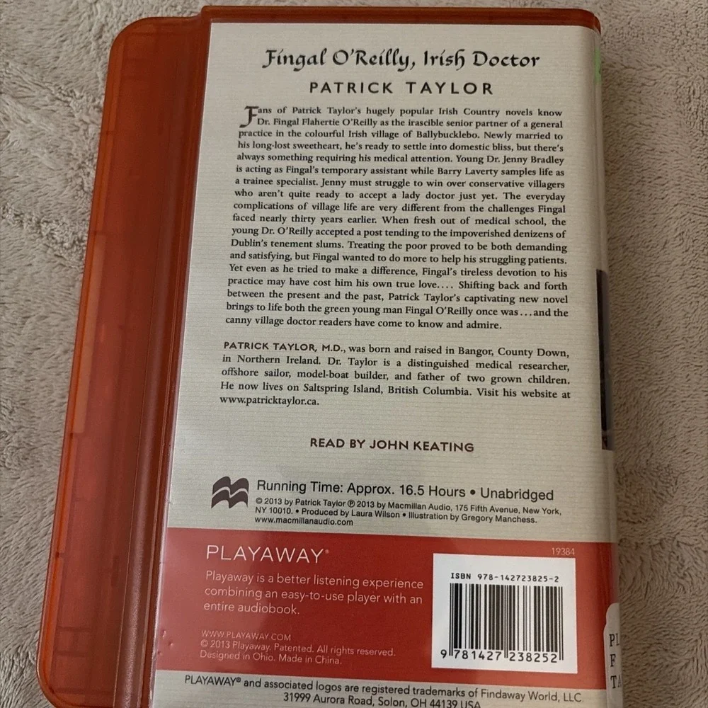 Playaway Audiobook Audio Book Ex Library - Fingal O'Reilly, Irish Doctor